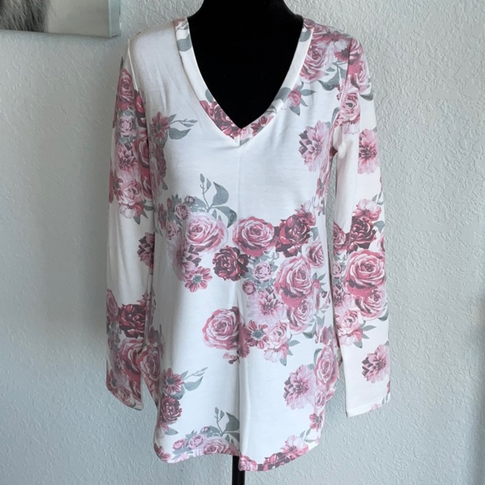 Blush Floral Long Sleeve Top